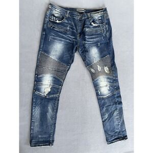 Men's Designer Jeans By Decibel 40x32 Distressed Factory